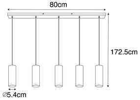 Inteligentna lampa wisząca czarna w zestawie 5 WiFi GU10 - Jeana Nowoczesny Oswietlenie wewnetrzne