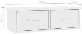 Półka ścienna z szufladami Malino 2X - biała