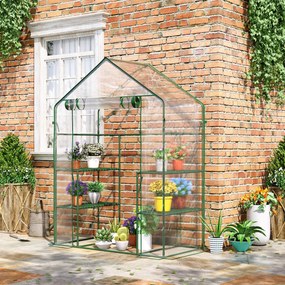 Outsunny Szklarnia Foliowa Przezroczysta Wzmocnienie dla Ogrodu 142x73x195cm | Aosom PL