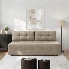 Sofa z Funkcją Spania MORANA Beżowa Nowoczesna