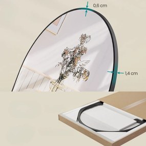 SongmicsHome Zaokrąglone lustro UMBRA, 160x50 cm, czarne
