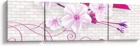 Obraz gałązki z kwiatami (170x50 cm)