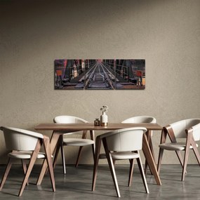 Obraz mostu kolejowego (z zegarem) (90x30 cm)