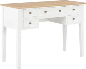 Biało-brązowe biurko retro do gabinetu N7-D87