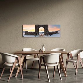Obraz bramy, Yellowstone (z zegarem) (90x30 cm)