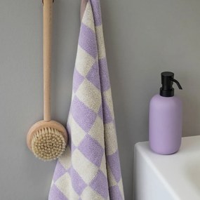 Jasnożółto-fioletowy ręcznik z bawełny organicznej 50x90 cm Retro – Mette Ditmer Denmark