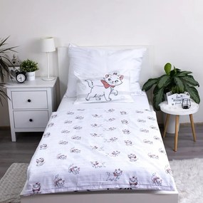 Biała bawełniana pościel dziecięca do łóżeczka 100x135 cm Marie Cat "Bow" – Jerry Fabrics