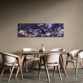 Obraz - górskie zimowe miasteczko (170x50 cm)