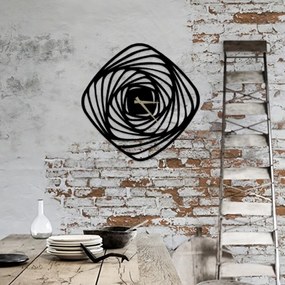 Czarny metalowy zegar ścienny Girdap, ⌀ 50 cm