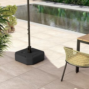 Wypełniany Stojak do Parasoli Outsunny do 25 kg, Kwadratowy Uchwyt, Stojak na Parasol Ø38/48 mm