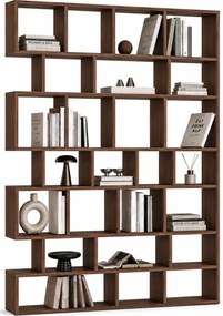Duża ażurowa biblioteczka na książki orzech F6-W87