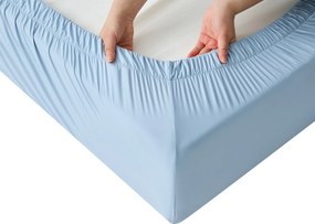 Prześcieradło chłodzące z gumką niebieskie 90x200 cm