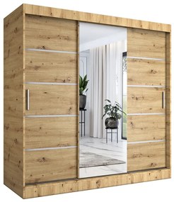 Szafa przesuwna 200 cm dąb artisan - Marmos 6X
