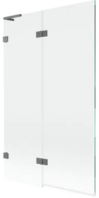 Mexen Lunar L parawan nawannowy 2-skrzydłowy lewy 110 x 150 cm, transparent, gun metal - 897L-110-100-95-00-L