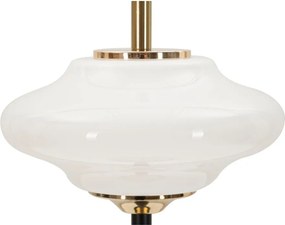 Biało-czarna lampa stołowa ze szklanym kloszem (wysokość 46 cm) Vintage – Mauro Ferretti