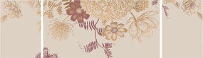 Obraz - Vintage kwiaty i motyle (170x50 cm)