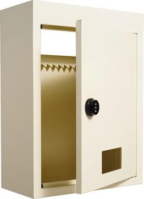 Skrzynka Na Listy Ścienna SucceBuy 31.8 x 16 x 42.9 cm, Skrzynka Na Listy z Wytrzymałej Stali z Zamkiem Na Kod, Beżowa – Bezpieczne Przechowywanie Poczty