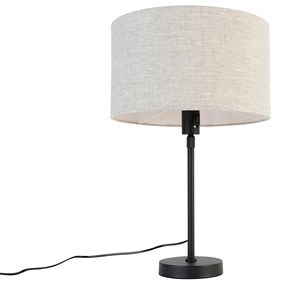 Lampa stołowa czarna regulowana zkloszem wjasnoszarym kolorze 35 cm - ParteDesignerski Oswietlenie wewnetrzne