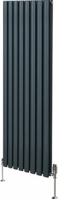 Grzejnik kolumnowy owalny z zaworami – 1600 mm x 480 mm – antracytowo-szary