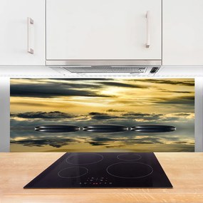 Szkło do Kuchni na Ścianę Harmonijna Kompozycja Kamieni I Wody