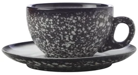 Czarna ceramiczna filiżanka ze spodkiem Maxwell & Williams Caviar Granite, 250 ml