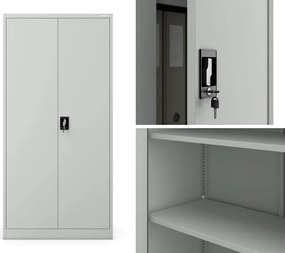 Szafa biurowa Jan dwudrzwiowa 90x40x185 cm szara