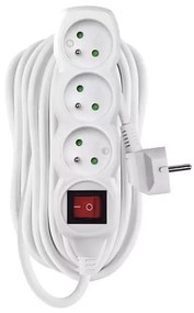 Przedłużacz 3-gniazda 10m z wyłącznikiem, biały