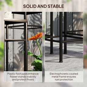 Outsunny Zestaw 3 stojaków na rośliny, 3 różne wielkości dla prezentacji kwiatów i innych przedmiotów, Niebieski+Biały