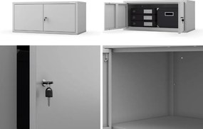 Metalowa nadstawka do szafy biurowej Ewa Compact, kolor szary