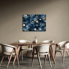Obraz - Niebiesko-złote pierścienie (70x50 cm)