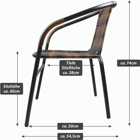 Krzesło bistro ogrodowe, składane, brązowe