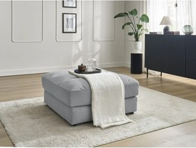 Jasnoszary aksamitny podnóżek Sierra – Bobochic Paris