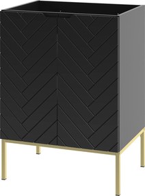 Szafka pod umywalkę wpuszczaną Aspen 09, czarny/złoty, 60 cm