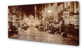 Duży obraz na płótnie Nocny Spacer po Gdańsku