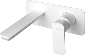 Biała bateria umywalkowa podtynkowa (1 otwór) Spy – Sapho