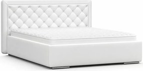 Łóżko ze stelażem Usilia 160x200 - dwuosobowe łoże tapicerowane w stylu chesterfield z pikowanym zagłówkiem w tkaninie do wyboru
