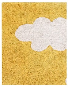 Musztardowy bawełniany dywan dziecięcy tkany ręcznie odpowiedni do prania 120x160 cm Clouds Mustard – Lorena Canals