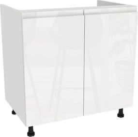 Zestaw Mebli Kuchennych MODERN 170 cm Dąb Artisan/Biały Połysk Ryflowany Nowoczesny