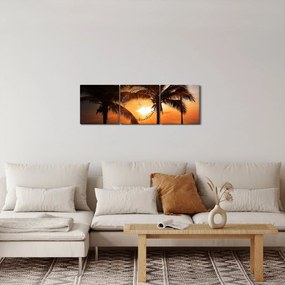 Obraz - Widok na morze (z zegarem) (90x30 cm)