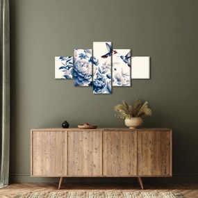 Obraz - Kolibry nad kwiatem (125x70 cm)