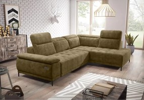 Narożnik FOCUS L z elektryczną regulacją siedziska Prawostronny w tkaninie Promocyjnej SALVADOR 10 WERSAL