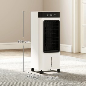 HOMCOM Mobilna chłodnica powietrza, 3-w-1 chłodzenie ewaporacyjne z 7-litrowym zbiornikiem, funkcja oscylacji 48°, biały | Aosom PL