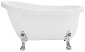 Wanna wolnostojąca retro ze srebrnymi nogami w kształcie lwich łap - 200 l - 145 x 74 x 77 cm - Biała - NISOS II