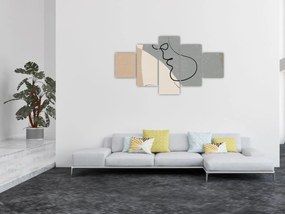 Obraz - Line art dwie twarze (125x70 cm)