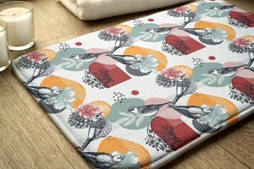 Dywanik łazienkowy Dywanik łazienkowy Ptaki Kwiaty Wzór