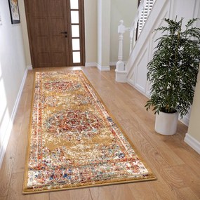 Dywan klasyczny Luxor Rozeta złoty 80 cm x 240 cm