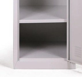 Szafka ubraniowa dwudrzwiowa 1+1 GRATIS, zamek cylindryczny, szara/szara