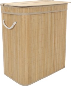 Bambusowy kosz na pranie, dwukomorowy ARVI, 100 l