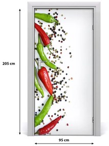 Naklejka na drzwi samoprzylepna Papryczki chilli