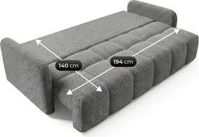 Sofa ZEN Rozkładana Dwuosobowa Ciemnoszara Boucle Nowoczesna